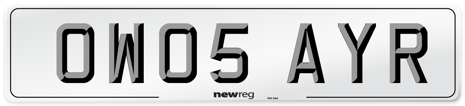 OW05 AYR Number Plate from New Reg